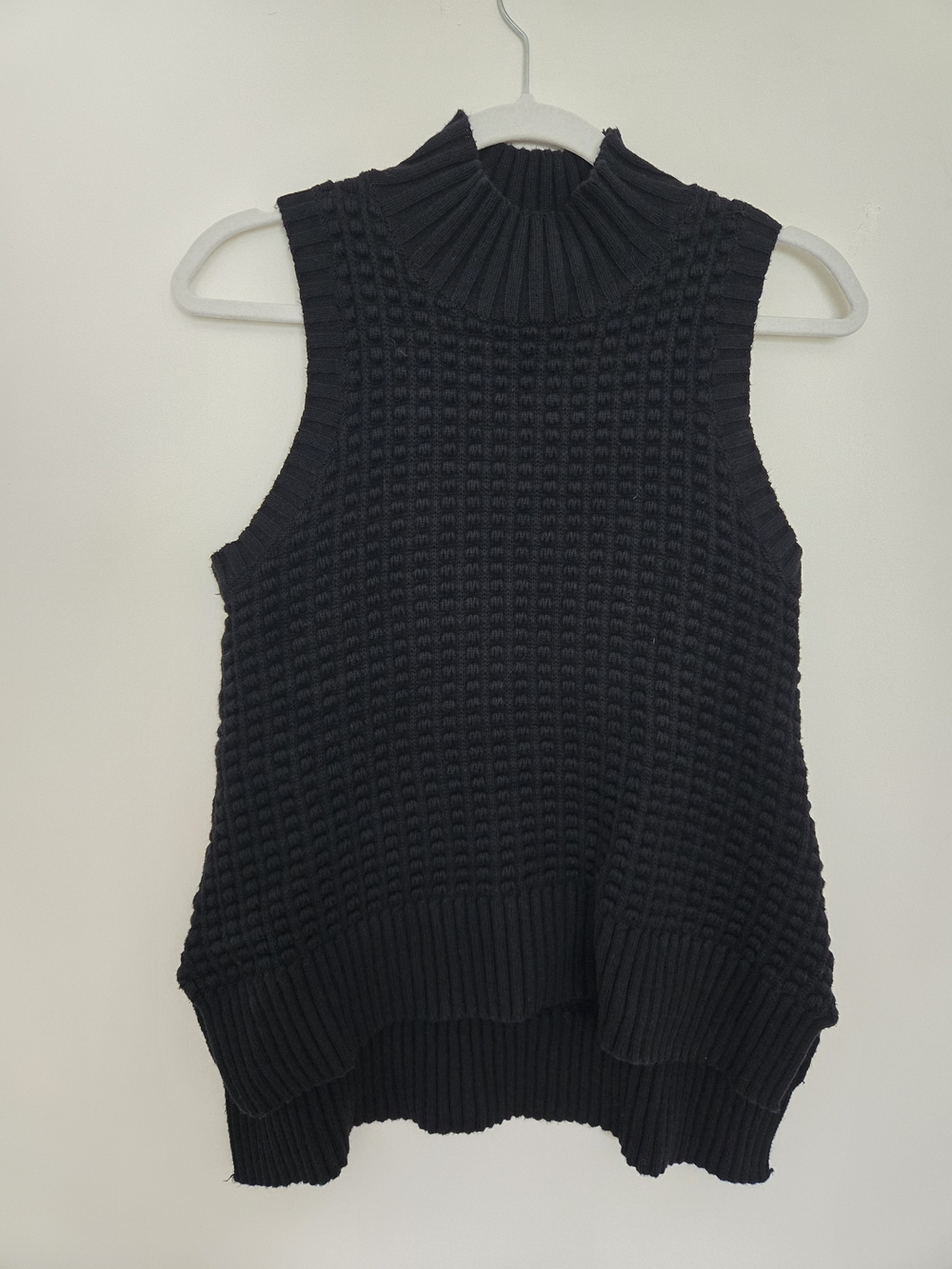 French Connection Sleeveless Black Turtleneck Sweater 100% Cotton Normcore Small